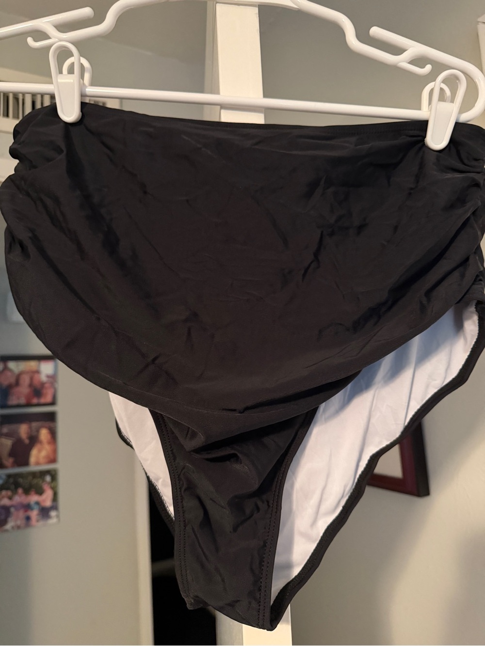 Black High-Waist Bikini Bottom - Women Swim